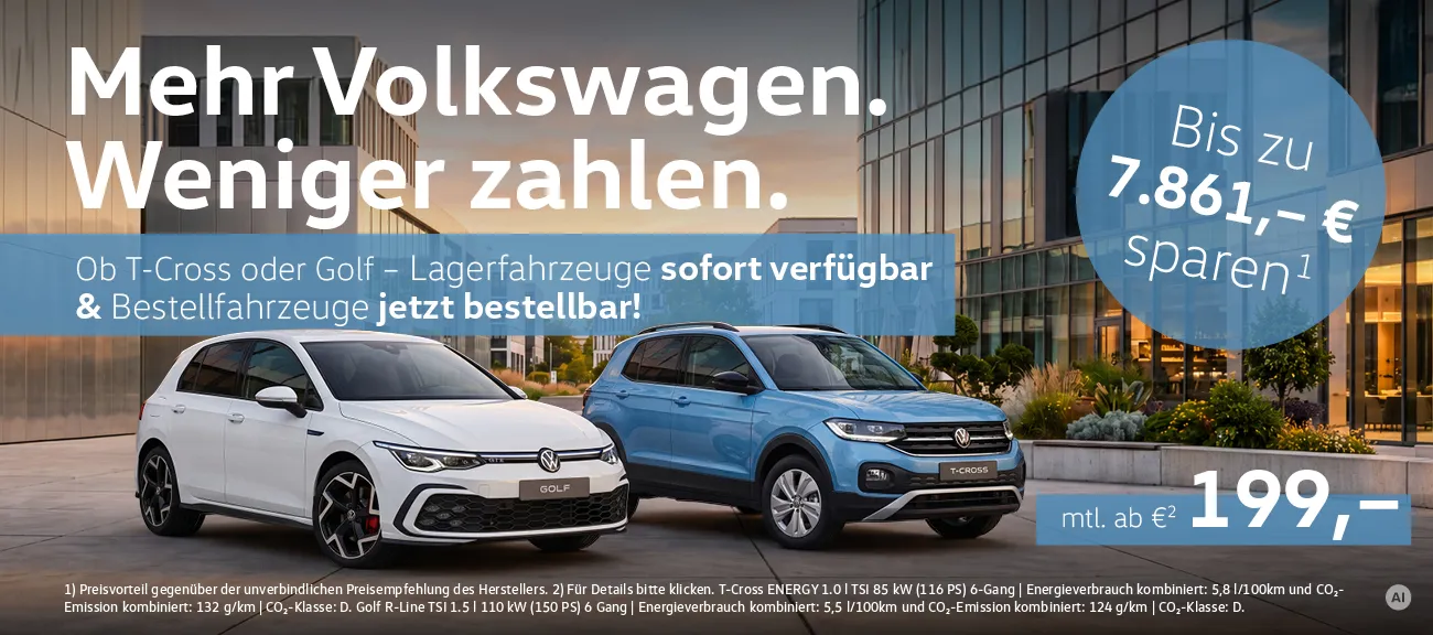 VW Golf TCross Lagerwagen Aktion