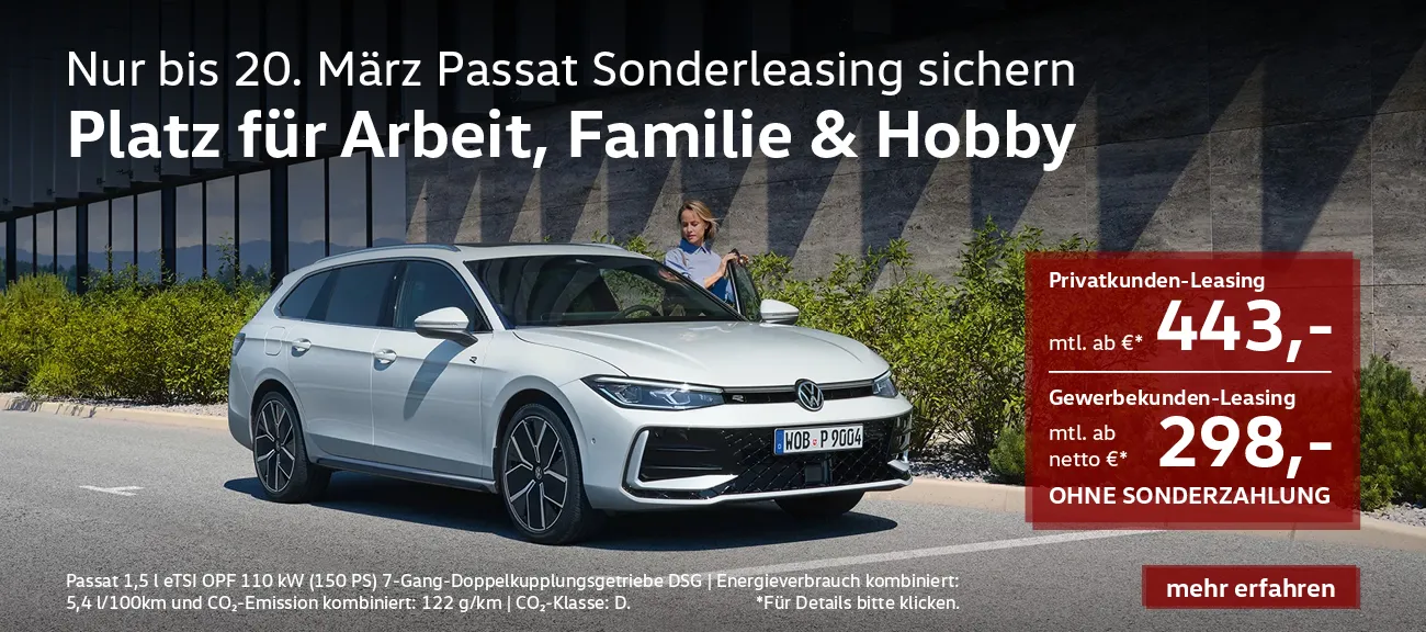 Passat Sonderleasing bis 20. März