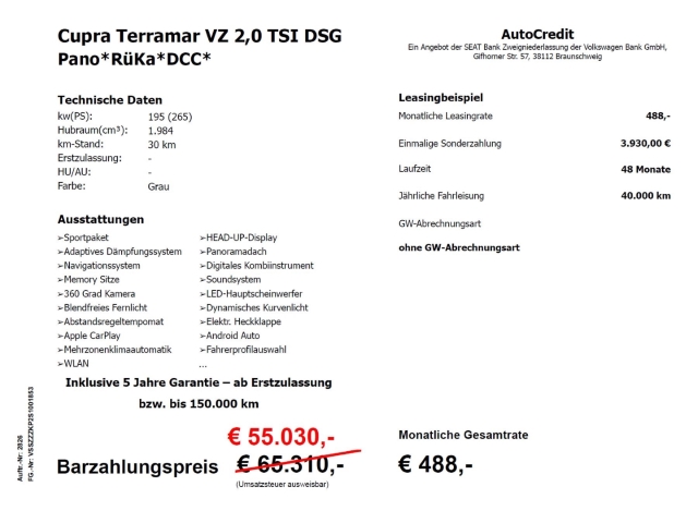 Terramar VZ 2,0 TSI 4M*DSG*LED*Navi*Pano*RüKa*