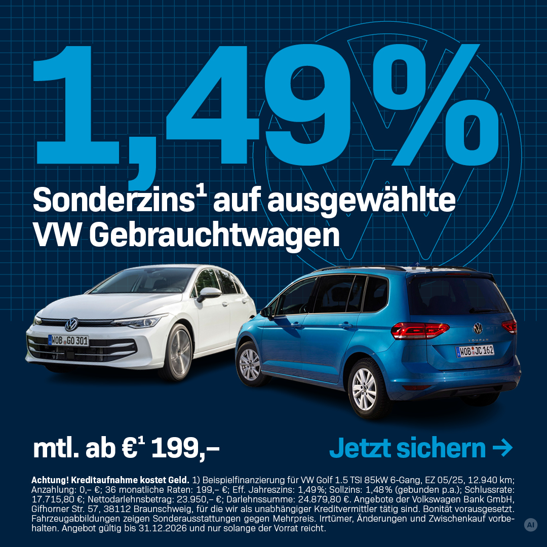 VW 1,49% Sonderzins Aktion